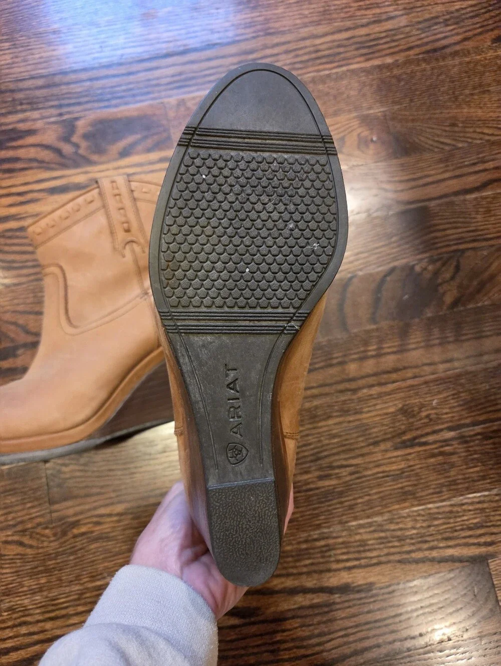 Ariat Pull-On Leather Wedge Western Ankle Boots